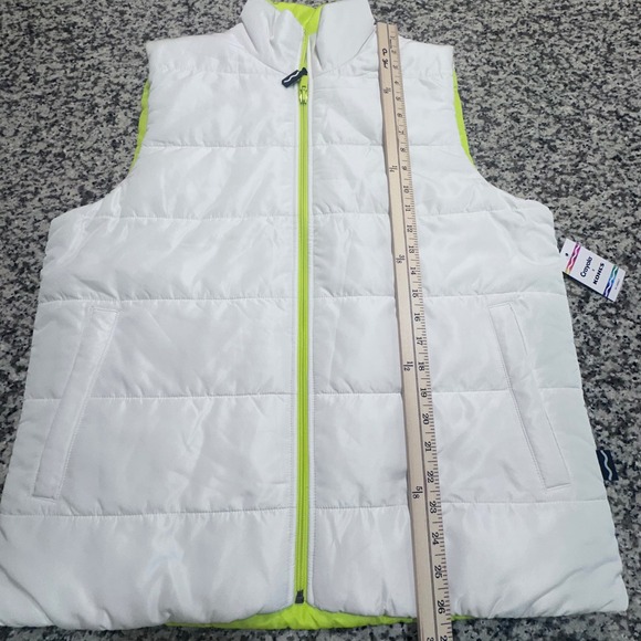 Crayola x Kohls Puffer Vest Reversible White Neon Green Size M - Picture 4 of 10